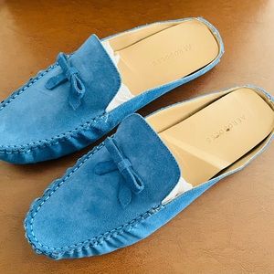 Blue Suede Slipons